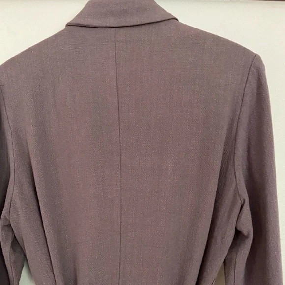 Frank and Oak The Fluid Blazer Dusty Lavender Linen Belted Jacket Small - Picture 5 of 11